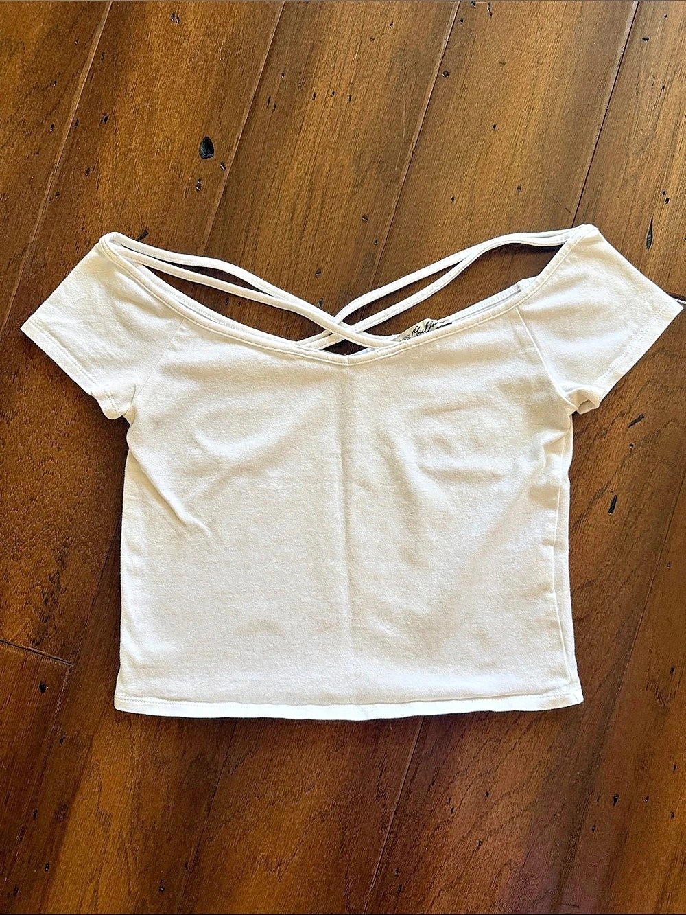 Express White Strappy Crop Top Size XS Like New